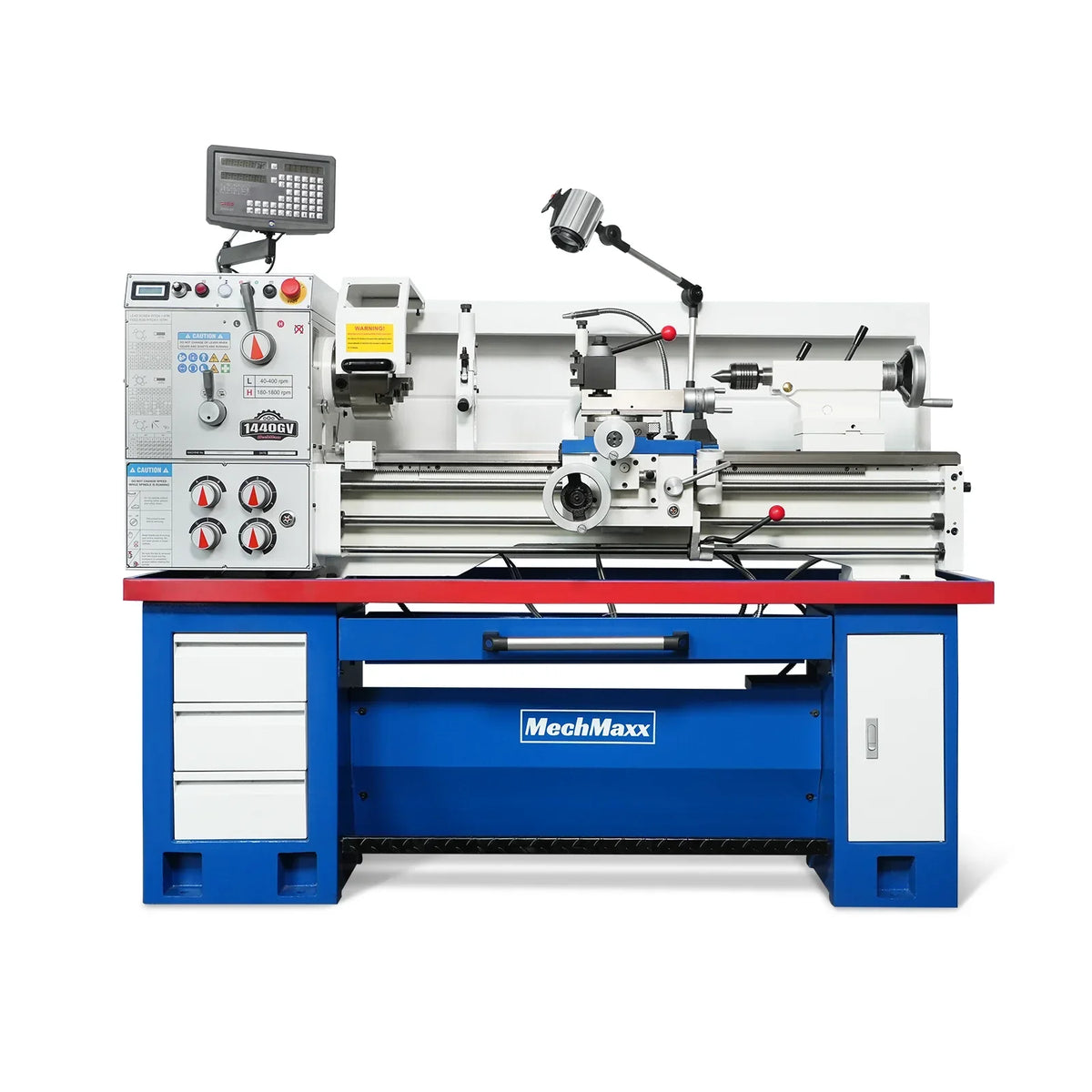 14" x 40" Industrial Metal Lathe Machine with Variable Speed DRO Gunsmith Gearhead Precision Turning Drilling Belt Drive 1440GV