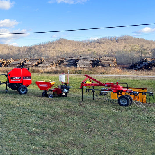 Hay Baler & Hay Wrapper & Hay Rake Tedder Bundle, HB3120, HW20, HT100