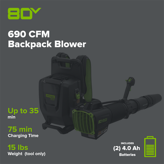 Greenworks BLB492 Cordless Backpack Blower Kit 80V 4.0Ah