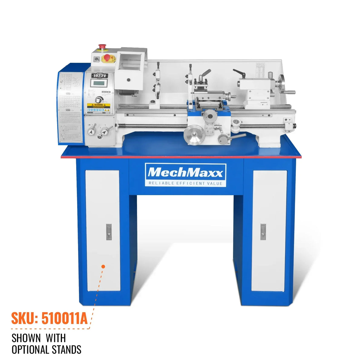10'' x 22'' Industrial Metal Lathe Machine High Precision Benchtop 1.5HP Brushless Motor 0-2000 RPM Variable Speed Metal Working Machine Small Lathe without Stand 1022V