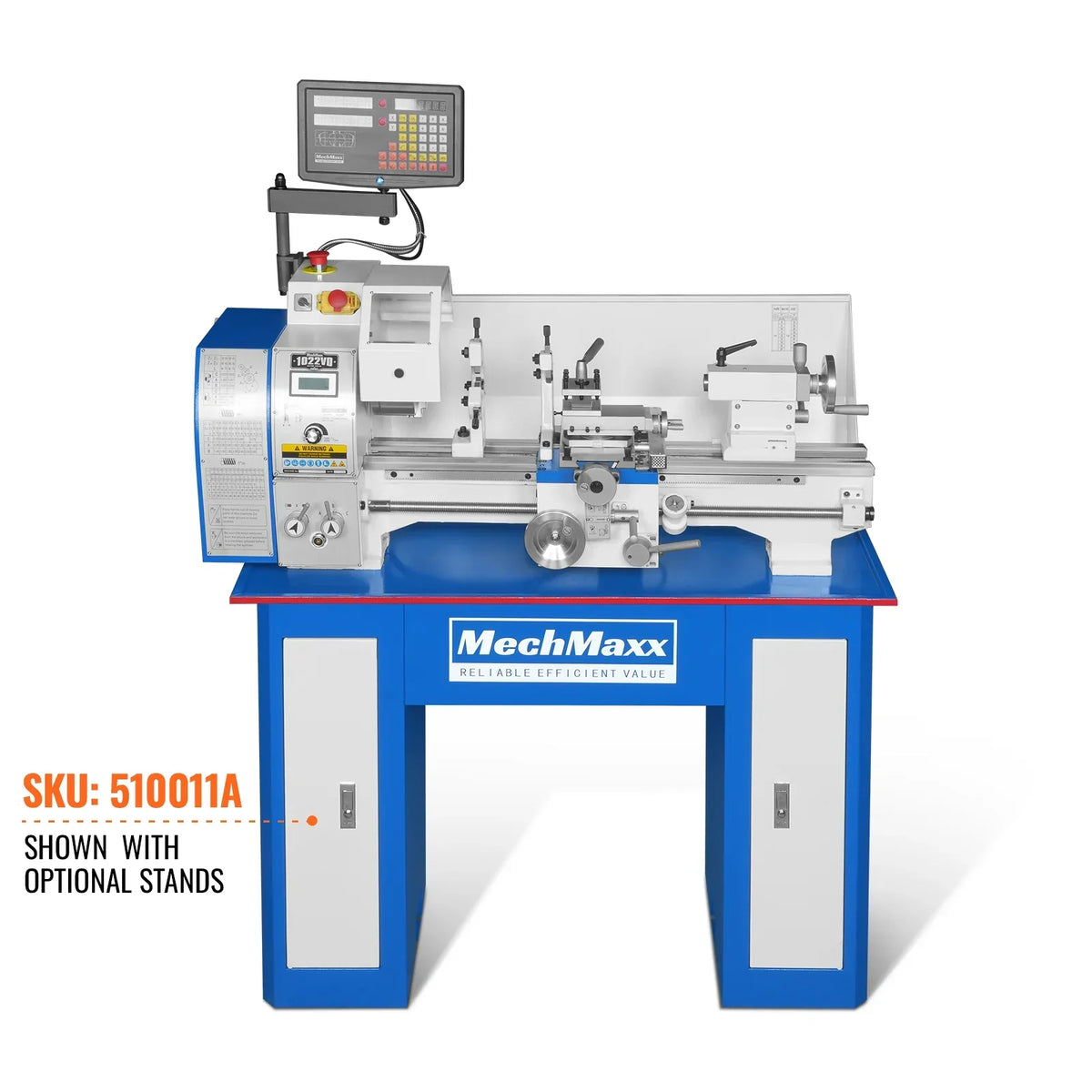 10'' x 22'' Industrial Metal Lathe Machine with DRO High Precision Benchtop 1.5HP Brushless Motor 0-2000 RPM Variable Speed Metal Working Machine Small Lathe without Stand 1022VD