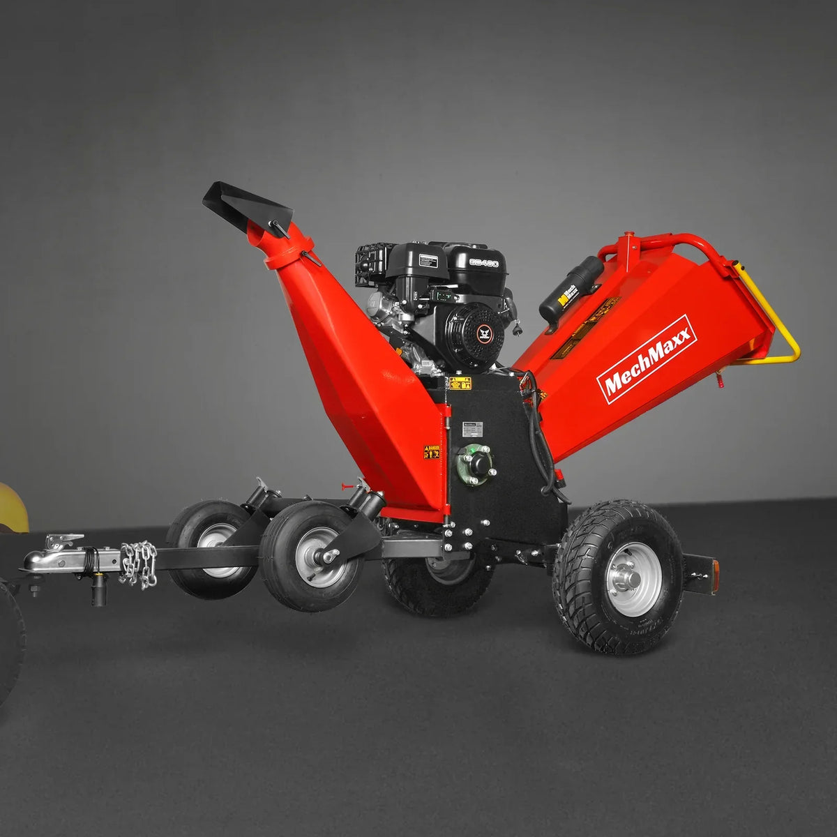 6 inch ZONSEN E-Start 420cc 15hp Gas Powered 4 - Wheel Drum Wood Chipper with Taillight , B150