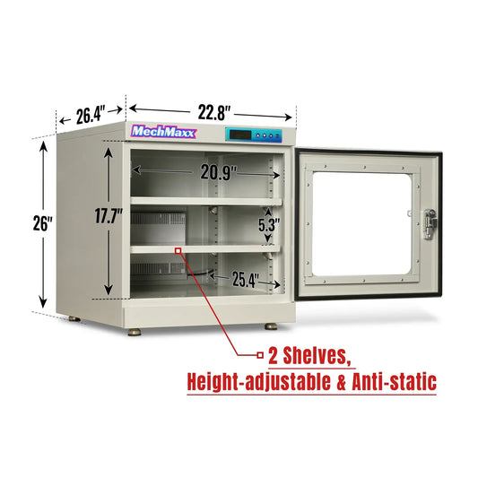 1-10% RH Electronic Dry Cabinet 210L ESD Desiccator Cabinet Ultra-Low Humidity Storage, White, EDC210CW