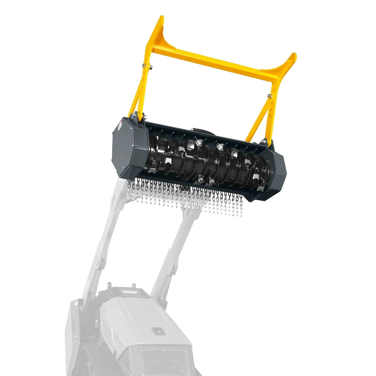 37"Mini Skid Steer Drum Forestry Brush Mulcher Attachment, Hydraulic Flow Range 11 To 16 GPM, MCH37