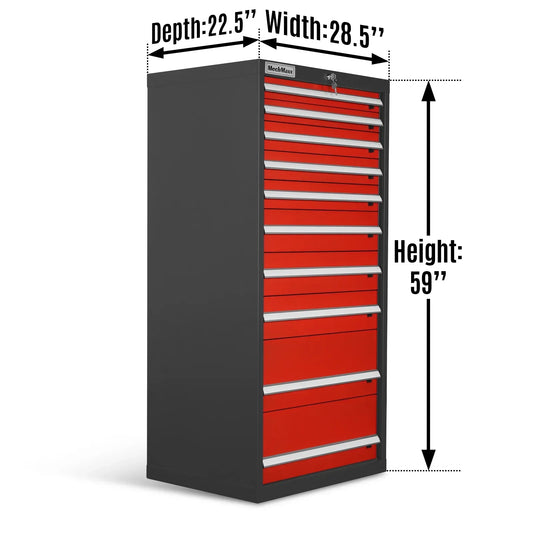 Heavy Duty Modular Drawer Cabinet - Drawer, 59" H x 28.5" W x 22.5" D Tool Storage Organizer, Steel Construction
