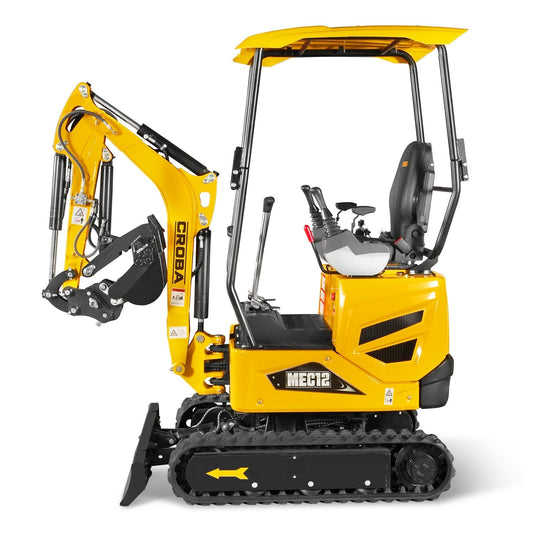 Mini Compact Excavator Kubota D722 Engine, 65.7" Max. Digging Depth, 1.2 Ton, 2700 LBS Operating Weight, MEC12