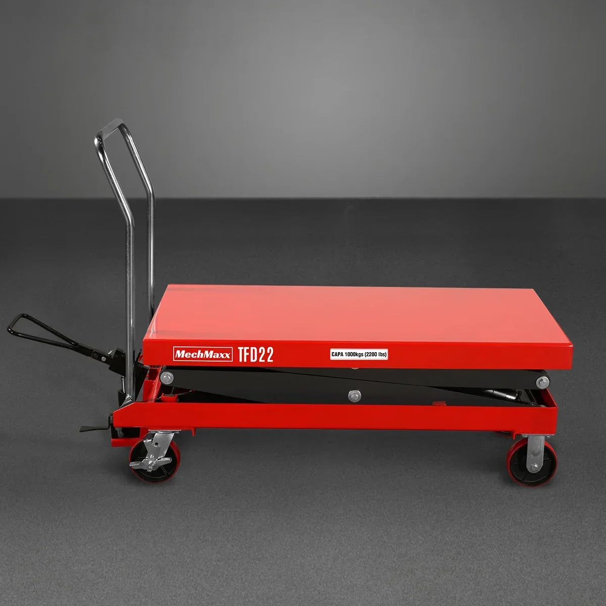 Mobile Double Scissor Lift Table Cart 2200lbs Capacity, Platform Size, 47.2" x 24", Height 66.9" , TFD22