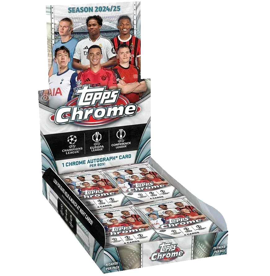 2024-25 Topps UEFA Club Competitions Chrome Soccer Hobby 12 Box Case
