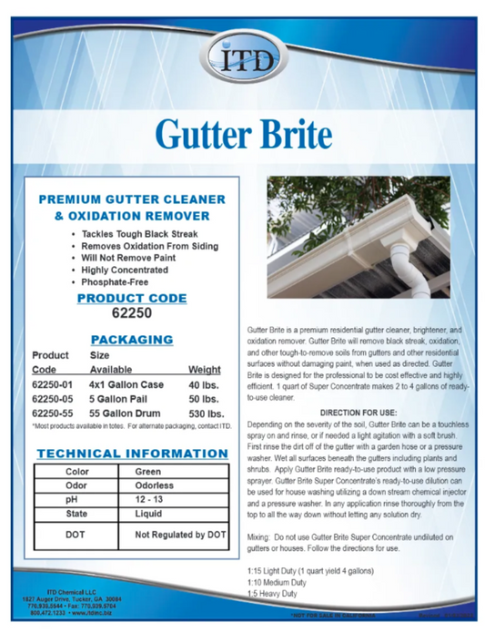 Gutter Brite – Gutter Cleaner & Oxidation Remover 1 Gallon