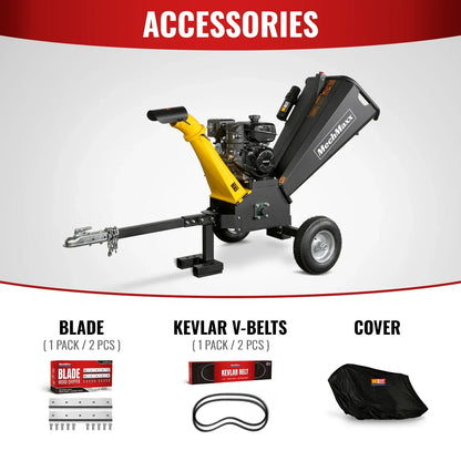 5 inch E-start KOHLER 429cc Gasoline Engine Powered Wood Chipper,  GS1500