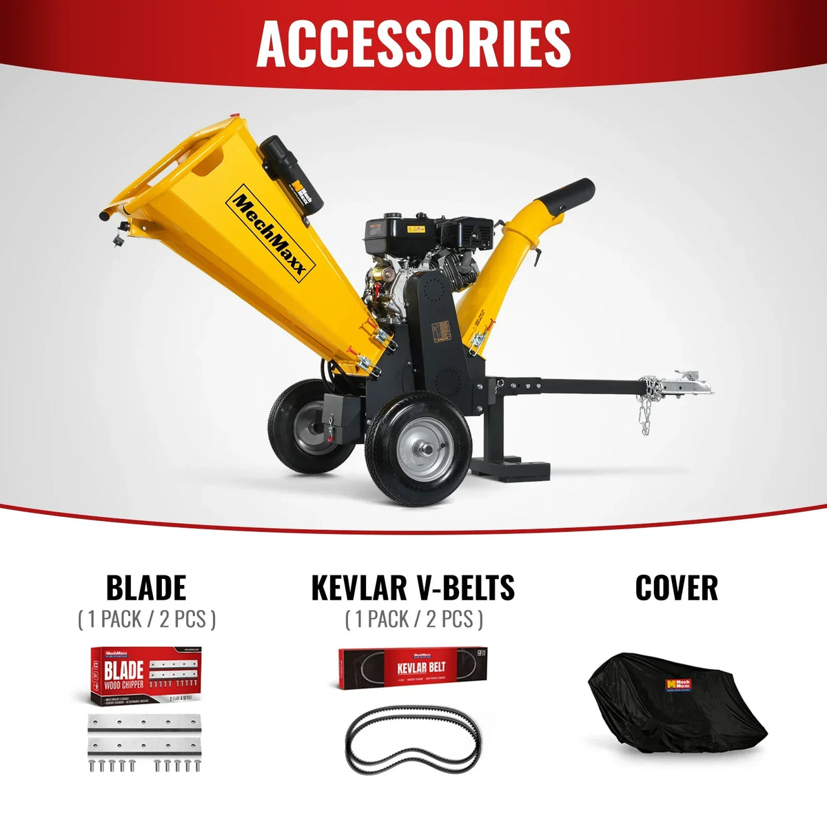 5 inch E-start DUCAR 420cc Gasoline Engine Powered Wood Chipper,  GS1500