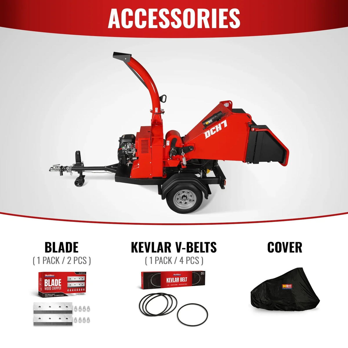 25hp 750cc Twin Cylinder ZONSEN Petrol Engine 7" Hydraulic Feeding Commerical Wood Chipper,  DCH7
