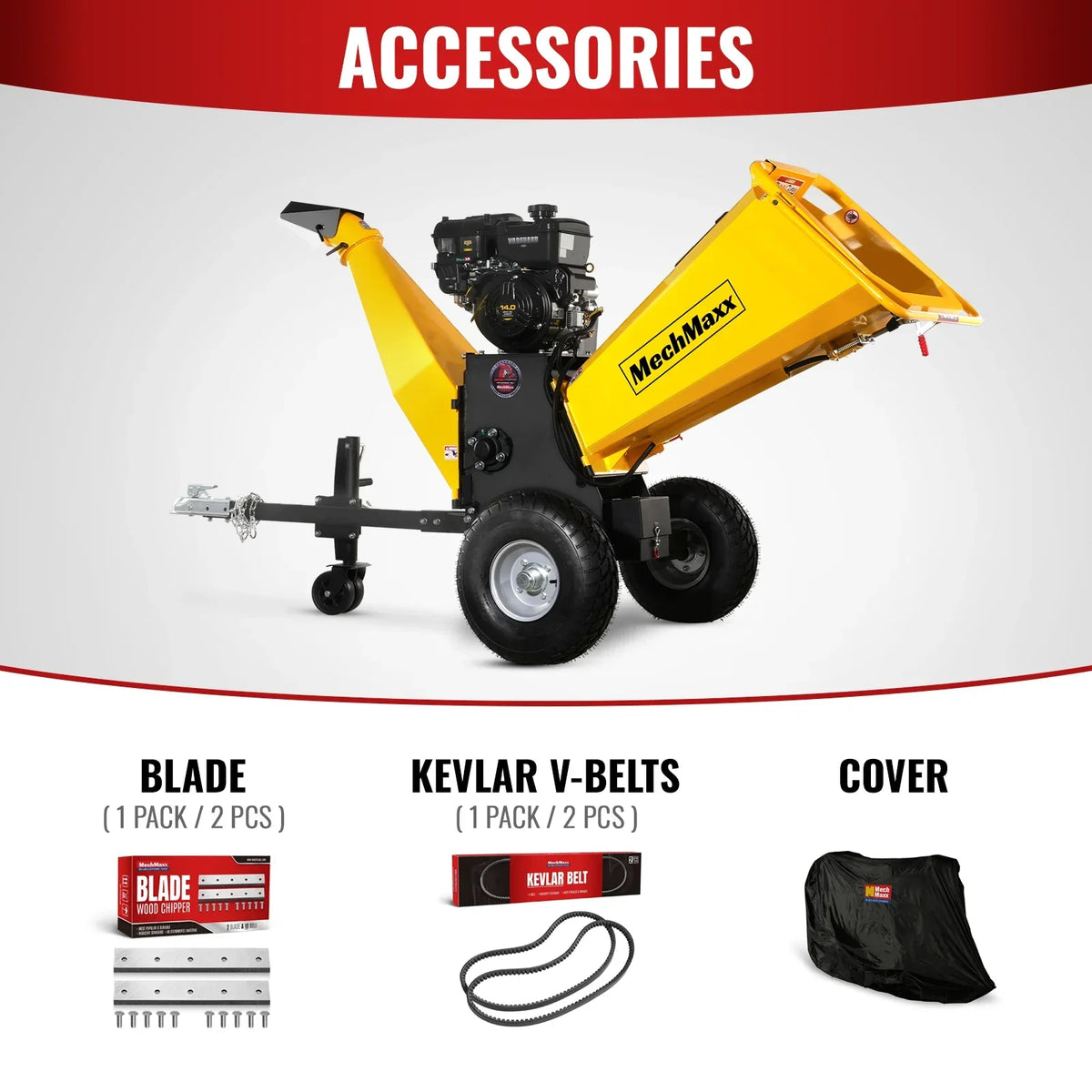 6 inch E-start B&S VANGUARD 408cc 14hp Gasoline Engine Powered Drum Wood Chipper,   P4206