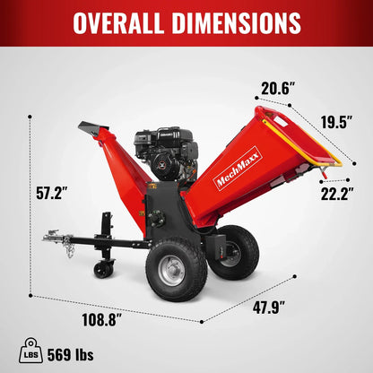 6 inch E-start ZONSEN 420cc 15hp Gasoline Engine Powered Drum Wood Chipper ,  P4206