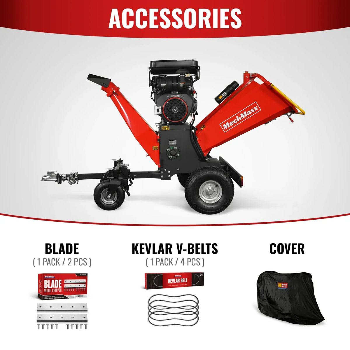 3-Point PTO Stump Grinder & 8 inch ZONSEN E-Start 1000cc 35hp Gas Powered Wood Chipper Bundle, SG24 & B200