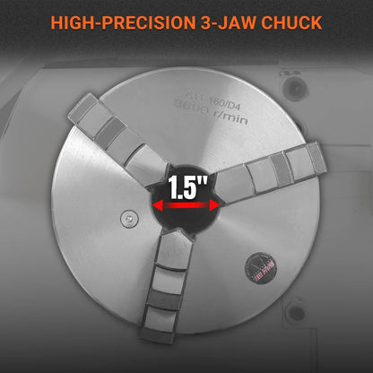 Metal Lathe Machine 11'' x 30'' High Precision Benchtop Brushless Motor 0-2000 RPM Variable Speed Metal Working Machine 2HP Small Lathe without Stand 1130V