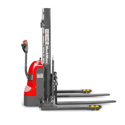 2640lbs Electric Straddle Stacker,  98" Lift,  Adjustable Legs & Forks,  F26-98SLA