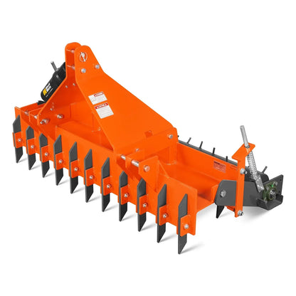 60" Heavy Duty Soil Pulverizer,  Single Spiked Roller,  21 Shanks,  Category 1 and 2,  3 Point Hitch Tractor Attachment,  TSP60