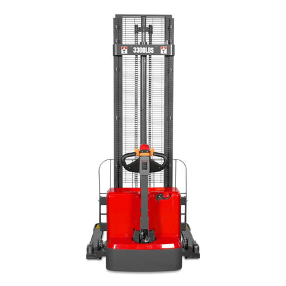 3300lbs Electric Straddle Stacker,  138" Lift,  Adjustable Legs & Forks,  F33-138SLA