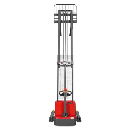 3300lbs Electric Straddle Stacker,  138" Lift,  Adjustable Legs & Forks,  F33-138SLA