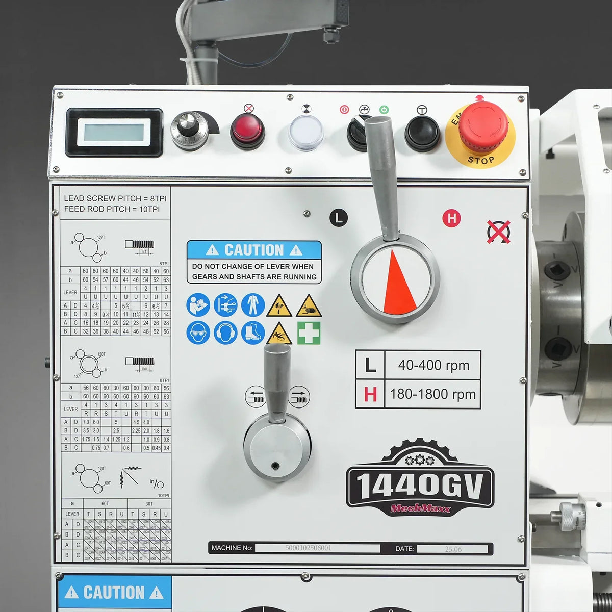 14" x 40" Industrial Metal Lathe Machine with Variable Speed DRO Gunsmith Gearhead Precision Turning Drilling Belt Drive 1440GV