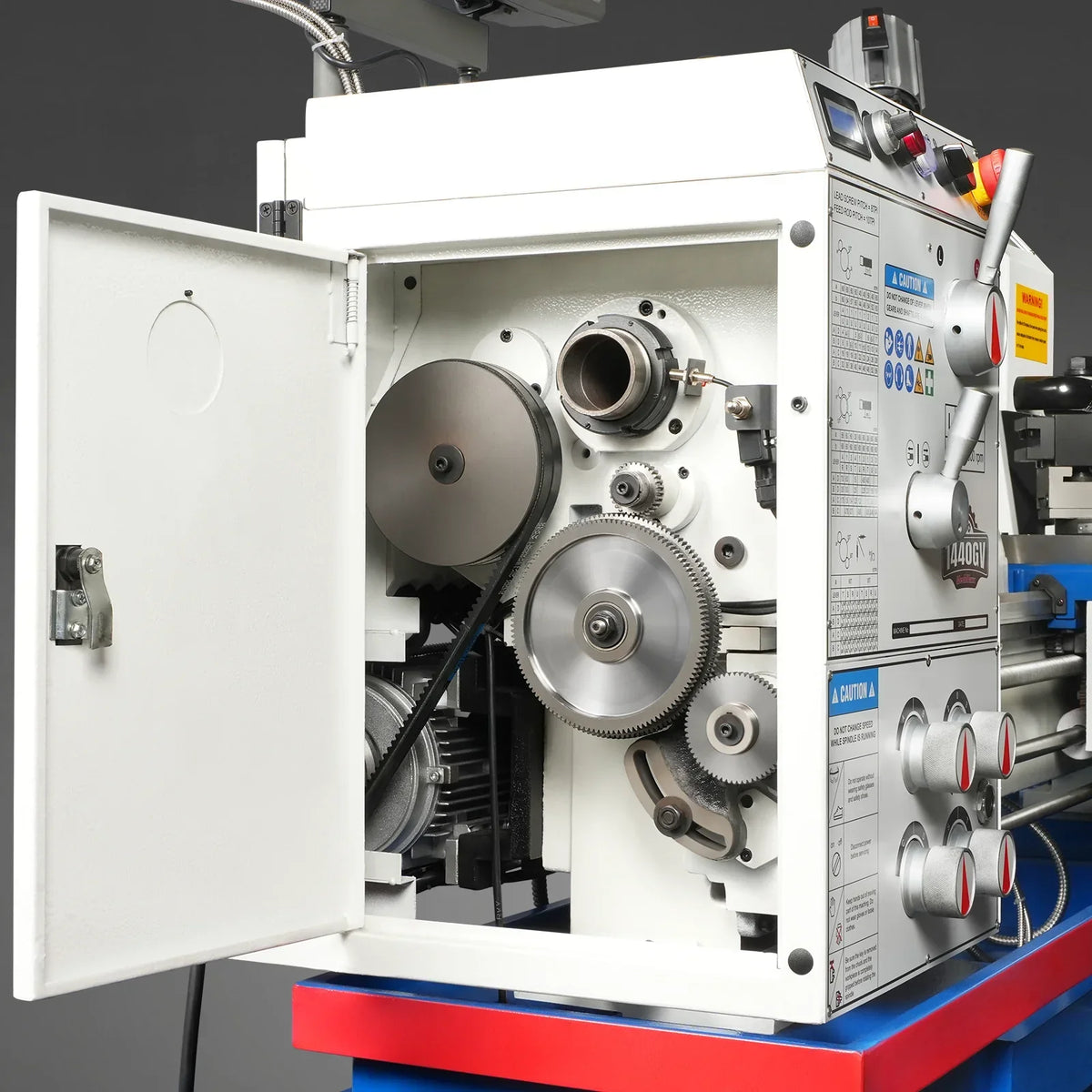 14" x 40" Industrial Metal Lathe Machine with Variable Speed DRO Gunsmith Gearhead Precision Turning Drilling Belt Drive 1440GV