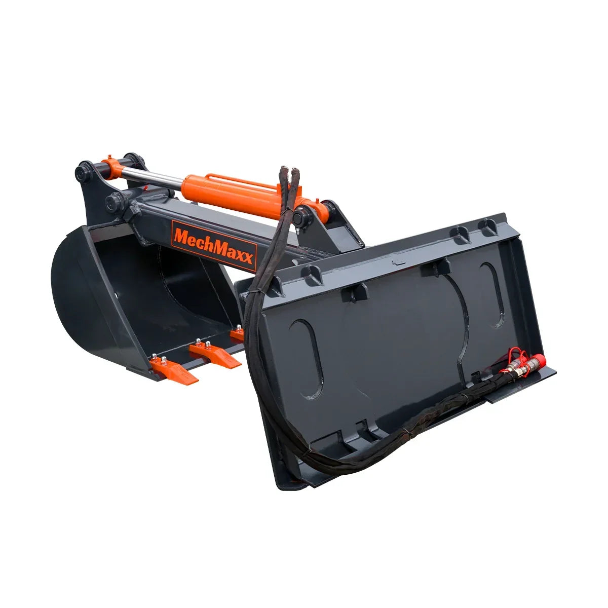 MechMaxx Skid Steer Backhoe Attachment, 18in Bucket Included, 59in Digging Depth