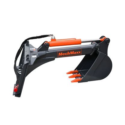 MechMaxx Skid Steer Backhoe Attachment, 18in Bucket Included, 59in Digging Depth