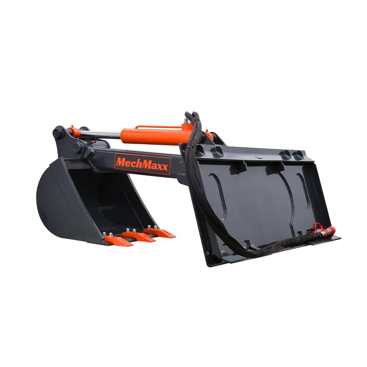 MechMaxx Skid Steer Backhoe Attachment, 18in Bucket Included, 59in Digging Depth