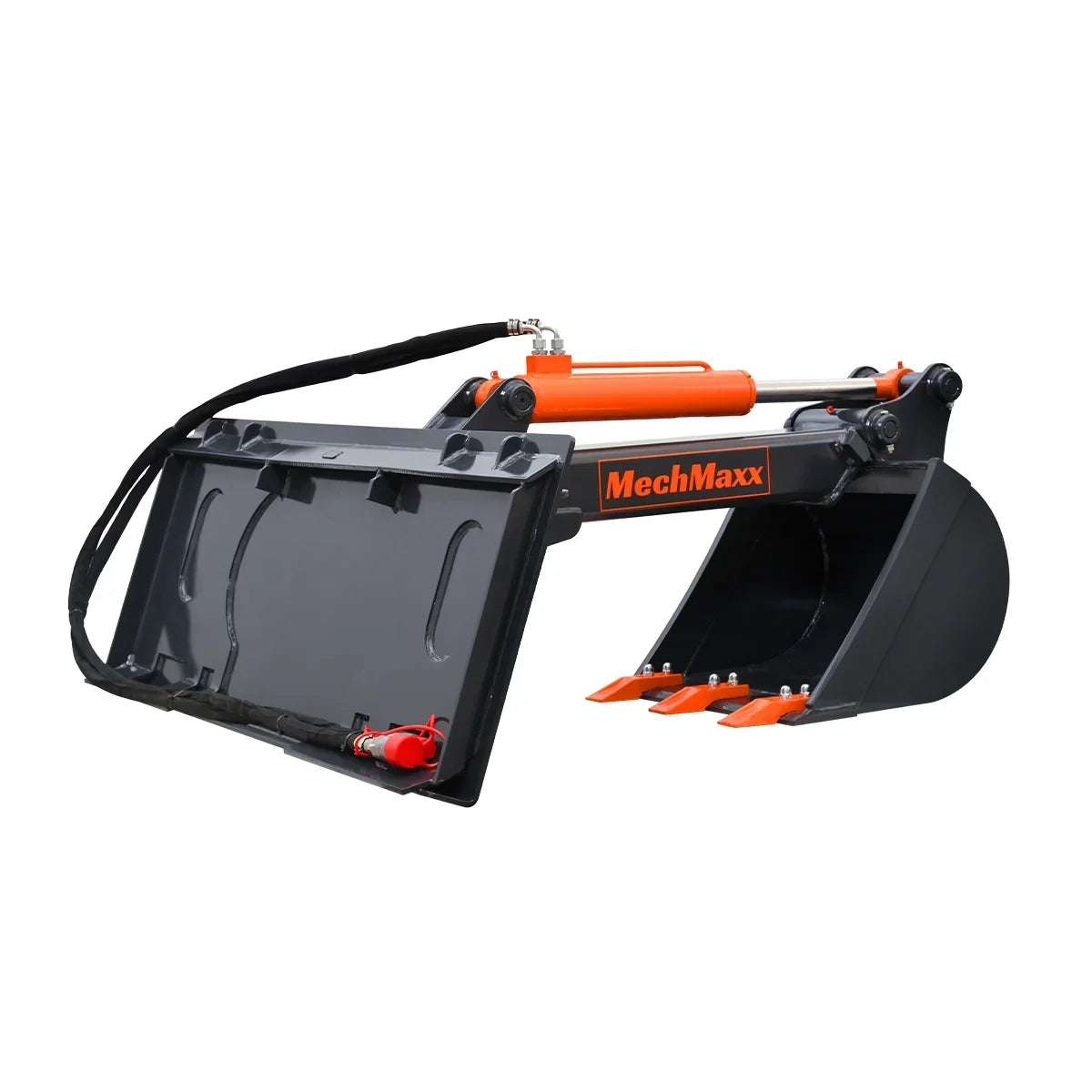 MechMaxx Skid Steer Backhoe Attachment, 18in Bucket Included, 59in Digging Depth