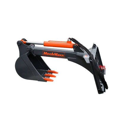 MechMaxx Skid Steer Backhoe Attachment, 18in Bucket Included, 59in Digging Depth