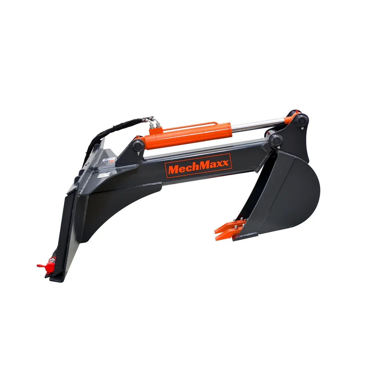 MechMaxx Skid Steer Backhoe Attachment, 12in Bucket Included, 59in Digging Depth