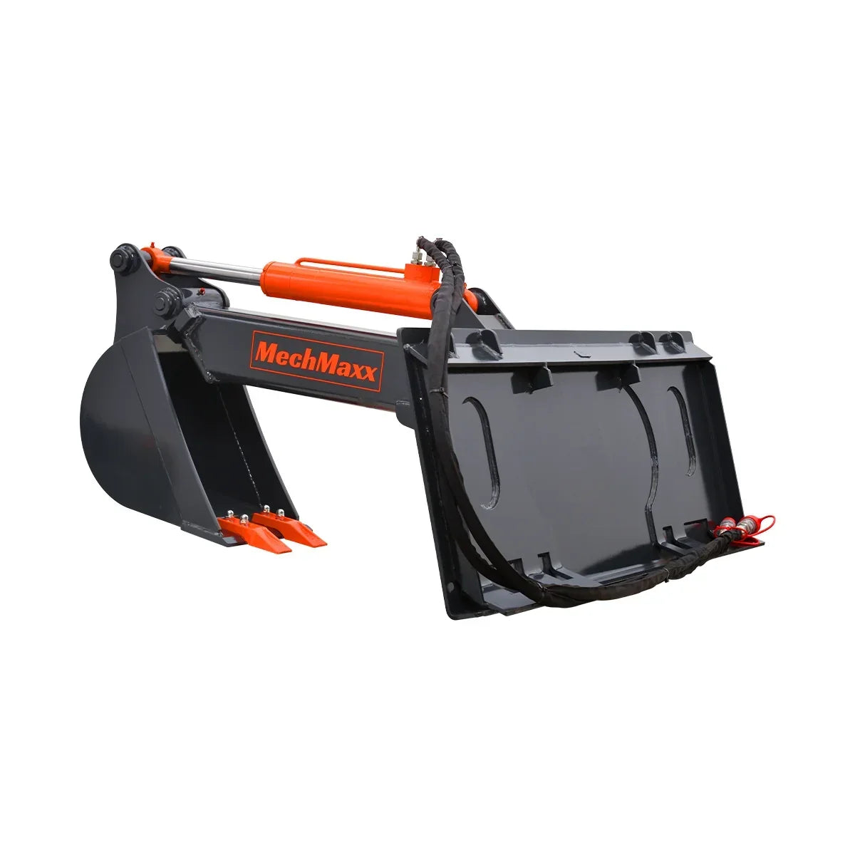 MechMaxx Skid Steer Backhoe Attachment, 12in Bucket Included, 59in Digging Depth