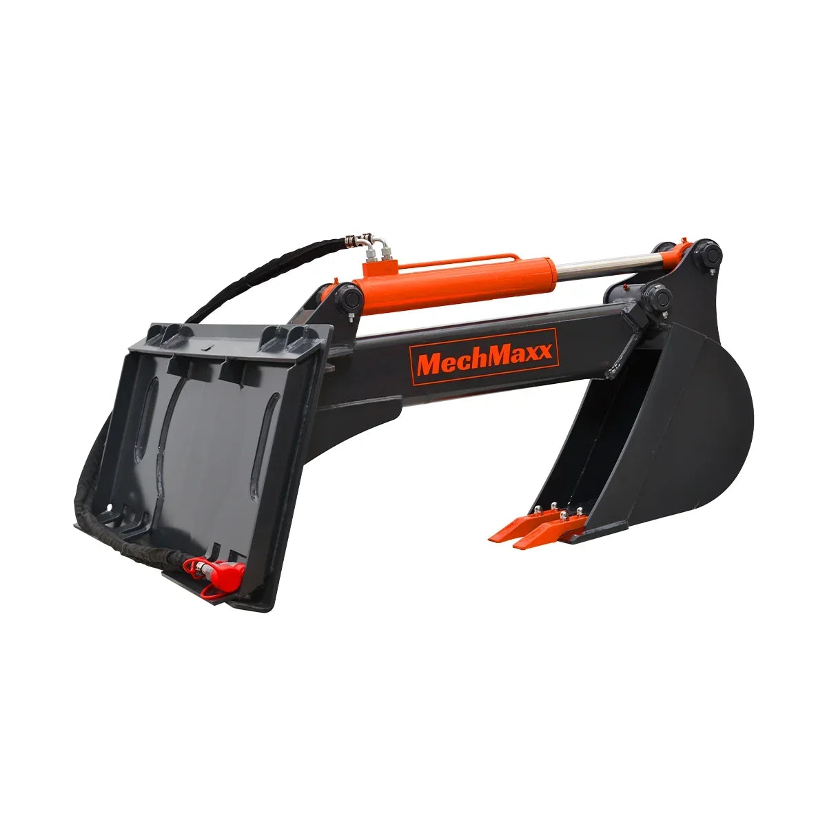 MechMaxx Skid Steer Backhoe Attachment, 12in Bucket Included, 59in Digging Depth