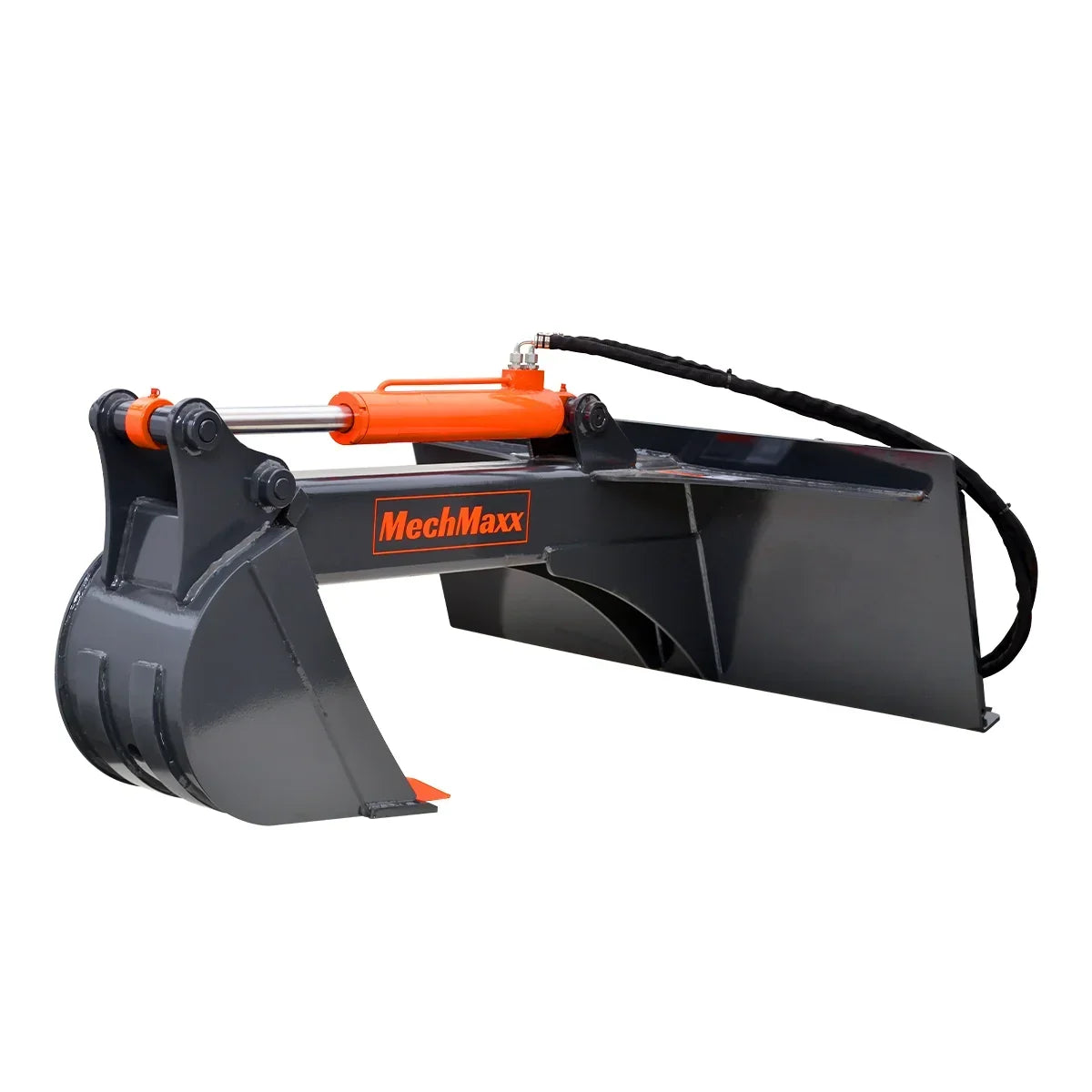 MechMaxx Skid Steer Backhoe Attachment, 12in Bucket Included, 59in Digging Depth