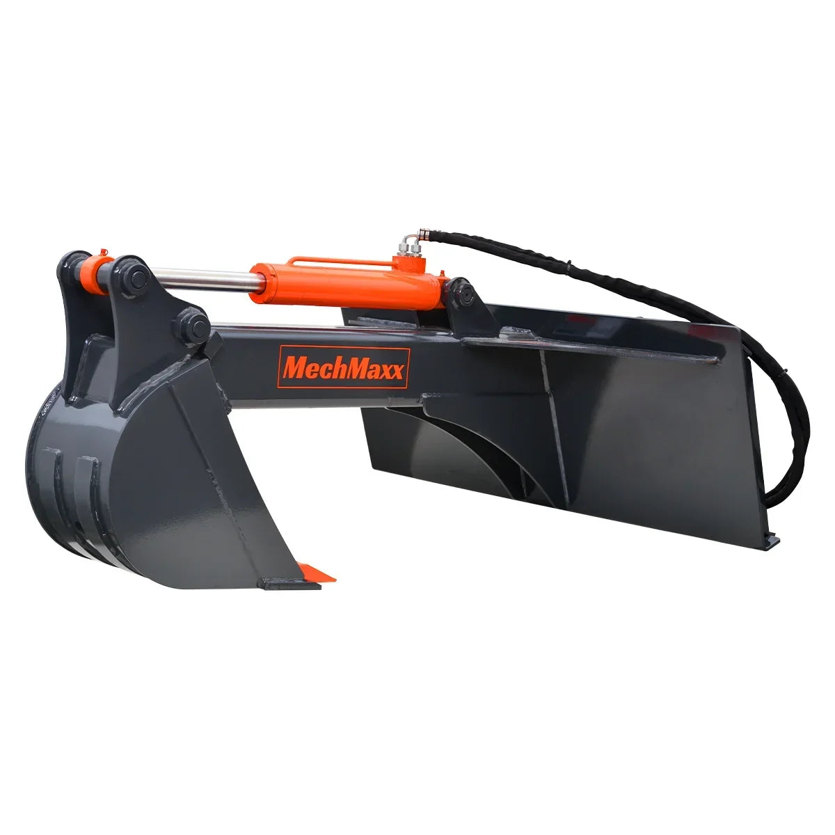MechMaxx Skid Steer Backhoe Attachment, 12in Bucket Included, 59in Digging Depth
