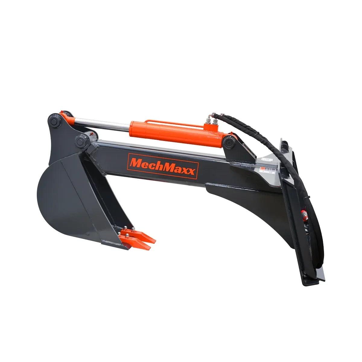 MechMaxx Skid Steer Backhoe Attachment, 12in Bucket Included, 59in Digging Depth