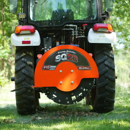3-Point PTO Stump Grinder with 44 Carbide Teeth (PTO Shaft Included with Slip Clutch),  for 35-80HP Tractor,  SG28