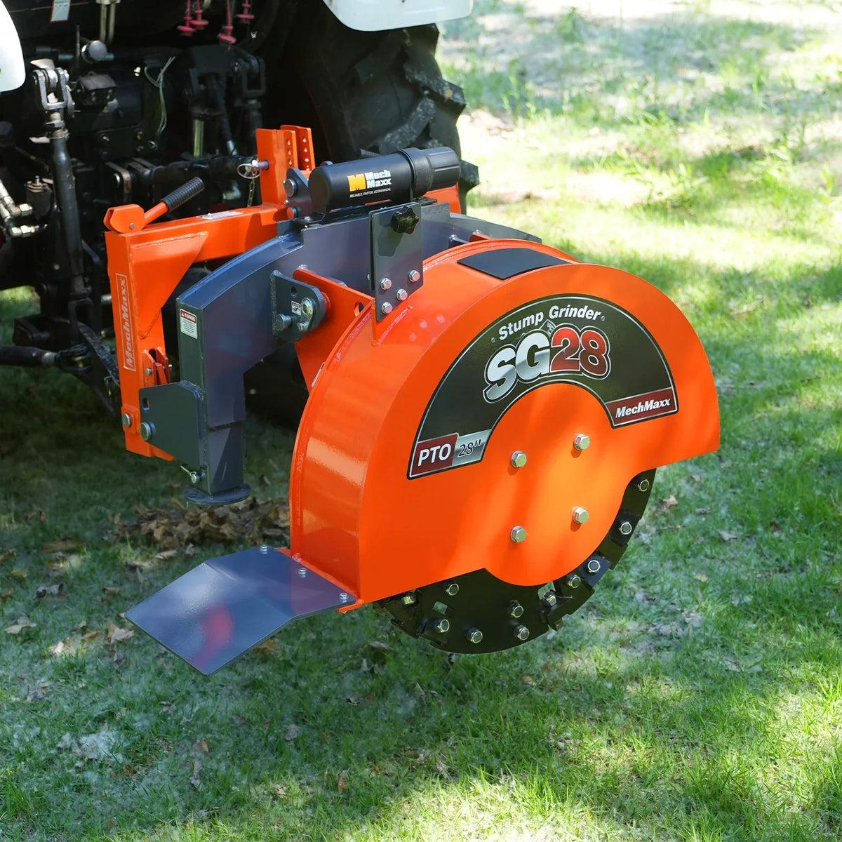 3-Point PTO Stump Grinder with 44 Carbide Teeth (PTO Shaft Included with Slip Clutch),  for 35-80HP Tractor,  SG28