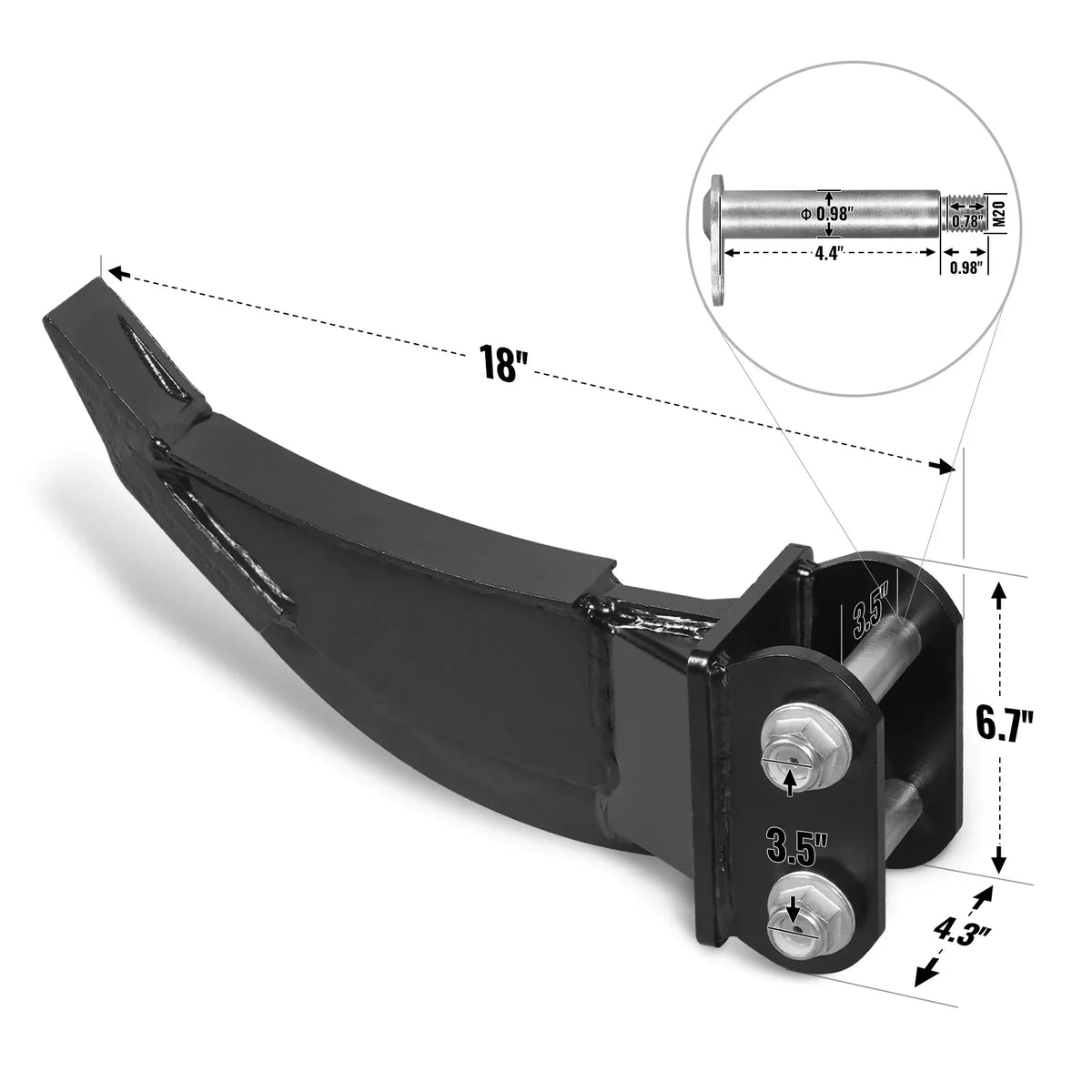 4-Piece Mini Excavator Attachment Set for Mini Compact Excavator ( SKU: 150530; 150531; 150532 )