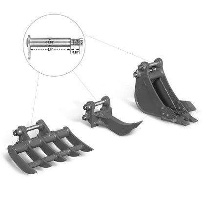 Attachment Set for Mini Compact Excavator MEC17, MEC17PRO (SKU: 150533; 150534）
