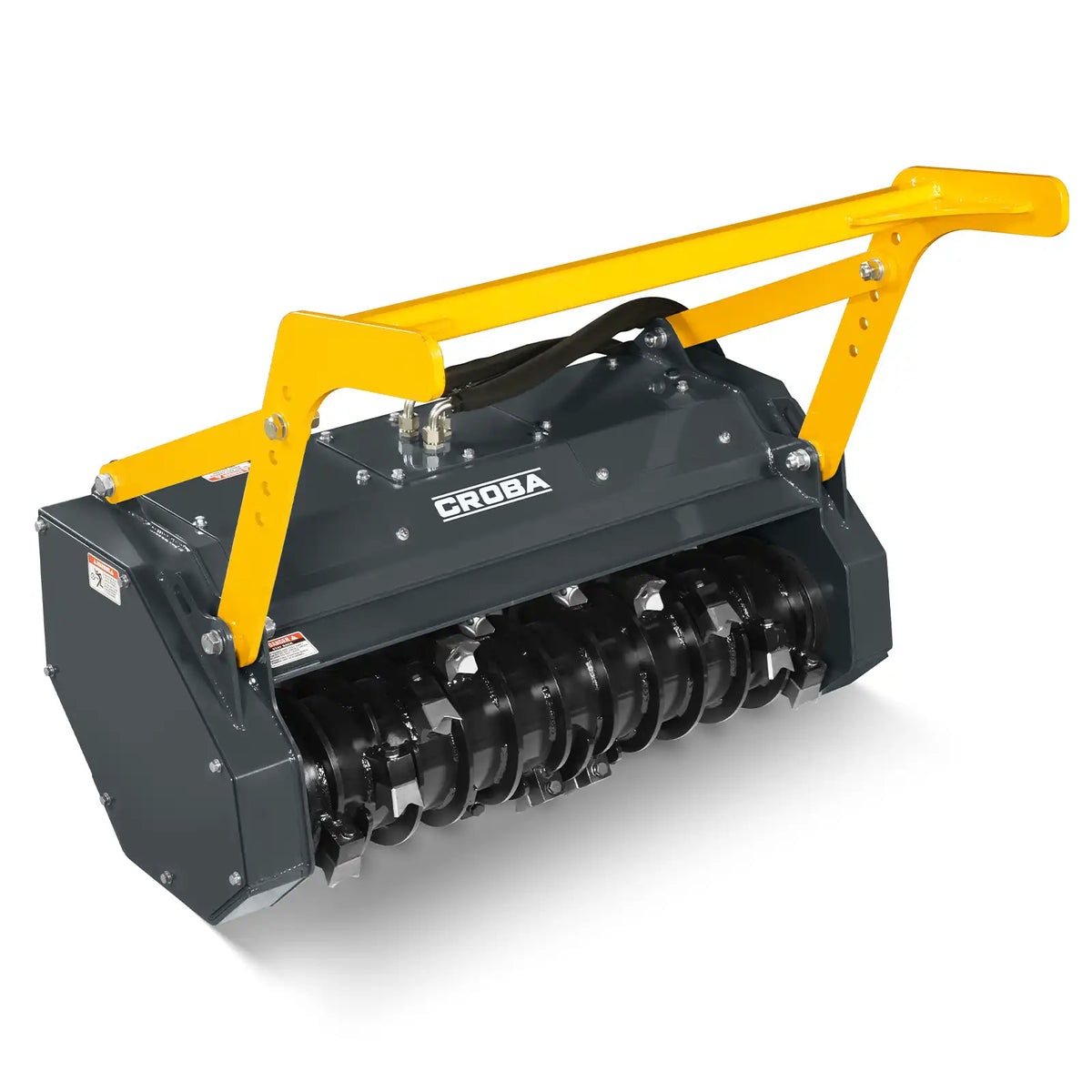 37"Mini Skid Steer Drum Forestry Brush Mulcher Attachment,  Hydraulic Flow Range 11 To 16 GPM, MCH37