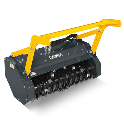 37"Mini Skid Steer Drum Forestry Brush Mulcher Attachment,  Hydraulic Flow Range 11 To 16 GPM, MCH37