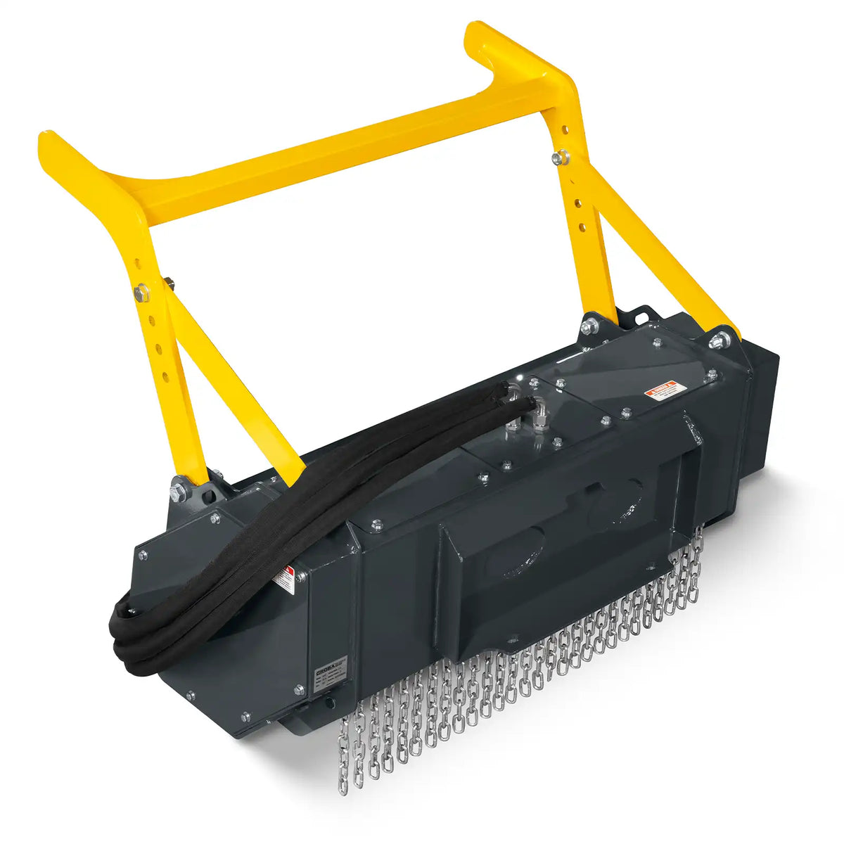 37"Mini Skid Steer Drum Forestry Brush Mulcher Attachment,  Hydraulic Flow Range 11 To 16 GPM, MCH37