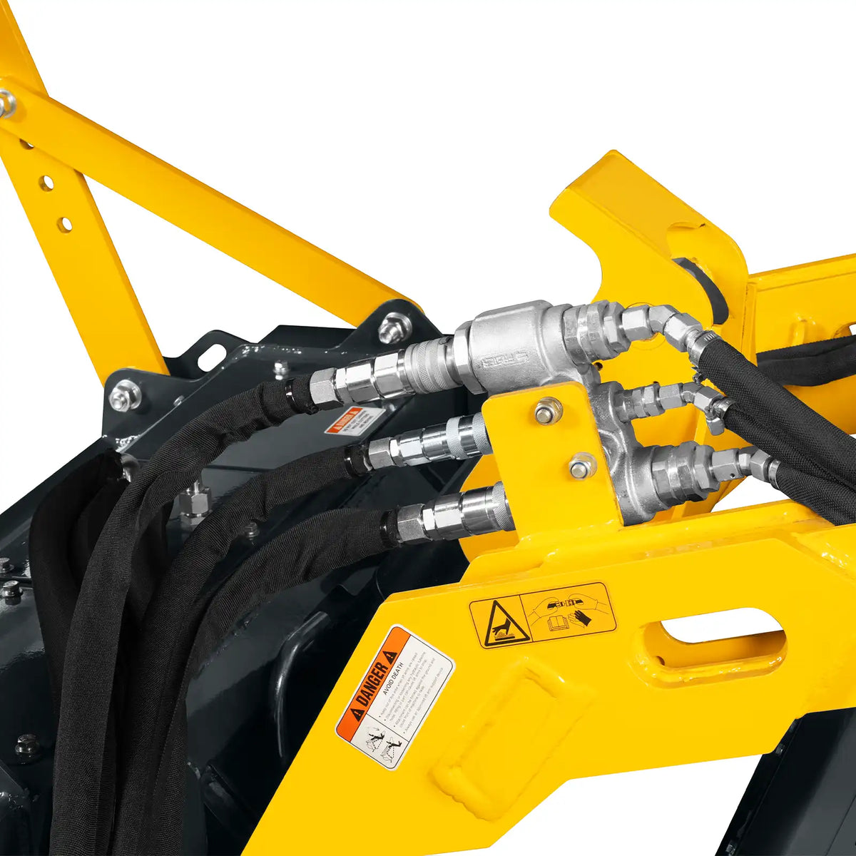 37"Mini Skid Steer Drum Forestry Brush Mulcher Attachment,  Hydraulic Flow Range 11 To 16 GPM, MCH37
