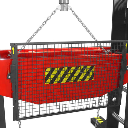 150 Ton H-Frame Electric Hydraulic Shop Press with Double-Acting Cylinder & Chain-Driven Table Lift,  110V Motor,  Fully Welded Steel Frame,  Safety Guard,  HSP150E
