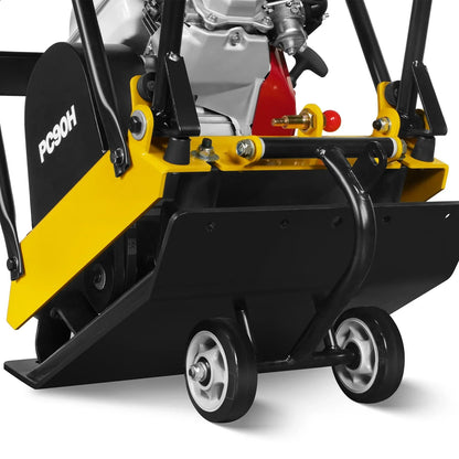 Honda GX160 Vibratory Plate Compactor with Wheel Kit, 3600 lb Centrifugal Force for Soil, Gravel, Asphalt and Paver Base, PC90H