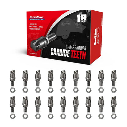 (1 Pack / 18 Pcs) Teeth and Nuts for Stump Grinder SG24; SG24PRO; SG28; SG30PRO; SG61, (SKU: 150151; 150151G; 150181; 150181G; 150182; 150182G; 150183; 150183G; 150501; 150602)