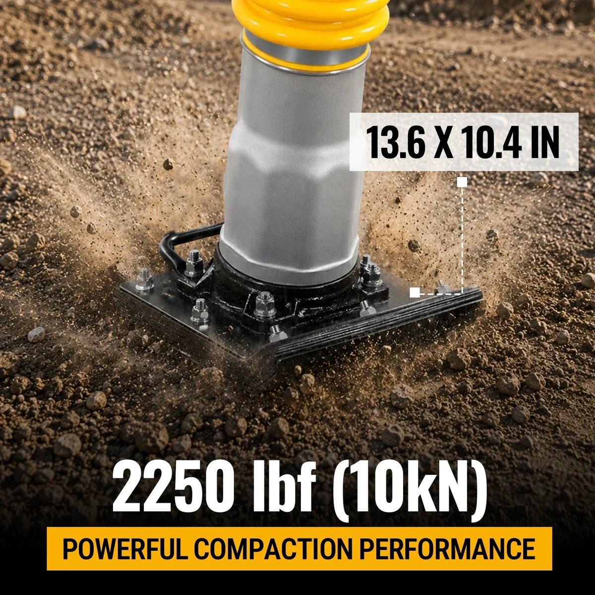 Honda GX100 Tamping Rammer with Wheel Kit, 2250 lb Impact Force Jumping Jack Tamper Compactor for Soil, Gravel, Backfill and Foundation, TR60H