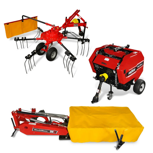 Hay Baler & Hay Rake Tedder & Disc Mower Bundle,  HB3120,  HT100,  DM6
